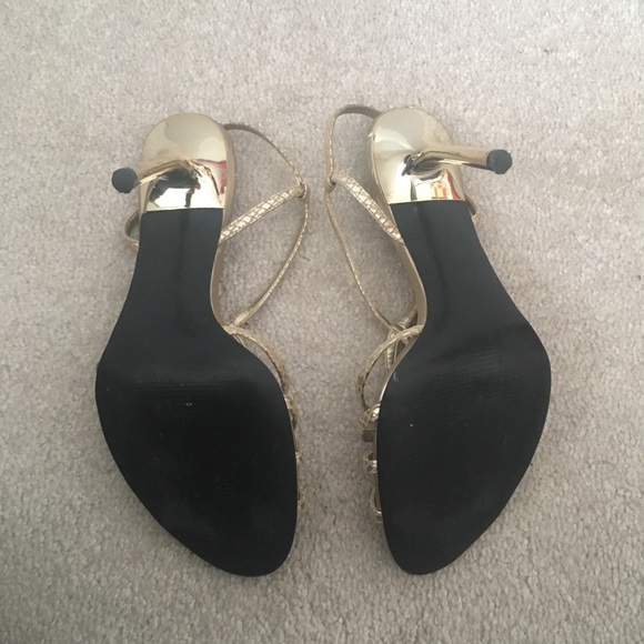 Guess Gold Sandal Heels with Charm - Picture 5 of 6